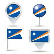 Map pins with flag of Marshall Islands