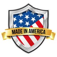 Made in America Chrome Shield with Gold Ribbon