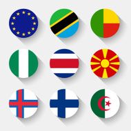 Flags of the world round buttons N18