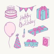 Doodle birthday item collection N2