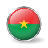 Burkina Faso flag button vector