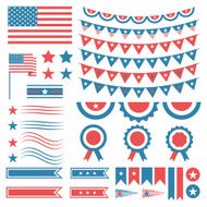 Collection of United States America decoration elements Four