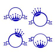 vector monogram with crown round banner for packing