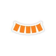 icon sticker realistic design on paper garland