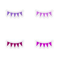 assembly realistic sticker design on paper garlands N2