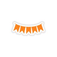 icon sticker realistic design on paper garland N3