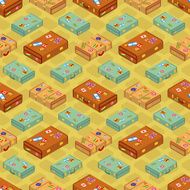 Suitcases seamless pattern N2