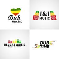 Set of africa flag design Jamaica music vector template