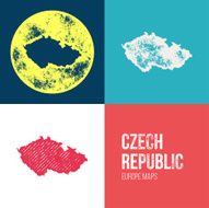 Czech Republic Grunge Retro Map