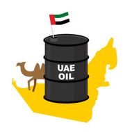 Barrel oil UAE map background Flag United Arab Emirates Camel