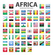 Glossy button flags - Africa Original colors