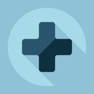 Flat modern design with shadow medical cross