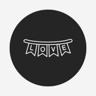 love hanging line icon