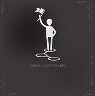 Human resource design on black background vector