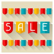 Sale and shopping advertising poster in flat design style