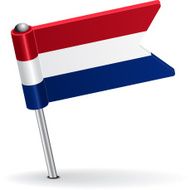 Dutch pin icon flag Vector illustration