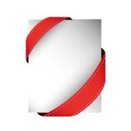 Vector corner ribbon red N3