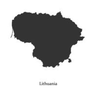 Black map of Lithuania for your design