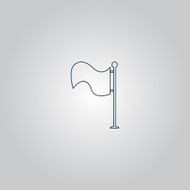 Flag icon Location marker symbol Flat design style N3