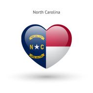 Love North Carolina state symbol Heart flag icon