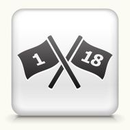 Square Button with Golf Flags