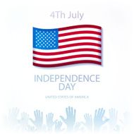 Independence day American signs hanging with chain vector illustration N9