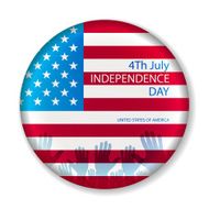 Independence day American signs hanging with chain vector illustration N11