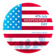 Independence day American signs hanging with chain vector illustration N12
