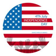 Independence day American signs hanging with chain vector illustration N13