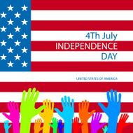 Independence day American signs hanging with chain vector illustration N15