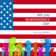 Independence day American signs hanging with chain vector illustration N16