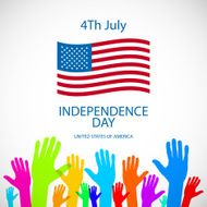 Independence day American signs hanging with chain vector illustration N17