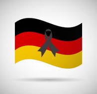Germany flag with a black ribbon N3