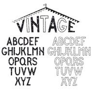 Grunge retro alphabet for labels