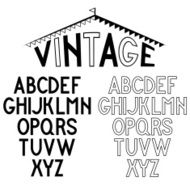 retro alphabet for labels