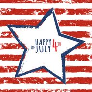 4th of July USA Independence Day Star on vector background