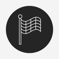 Racing flag line icon