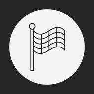 Racing flag line icon N3