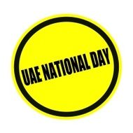 UAE NATIONAL DAY black stamp text on yellow