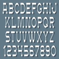 White alphabet letters and numbers with shadow