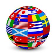 sphere with world flags