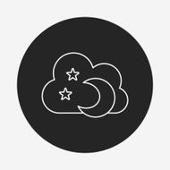 Space moon line icon