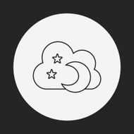 Space moon line icon N3