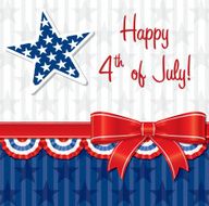 Ribbon Happy Independence Day card in vector format