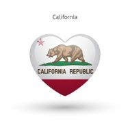 Love California state symbol Heart flag icon
