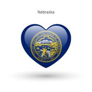 Love Nebraska state symbol Heart flag icon