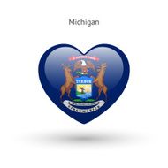 Love Michigan state symbol Heart flag icon