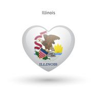 Love Illinois state symbol Heart flag icon