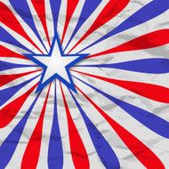 Crumpled retro ray background with star vector illustration America