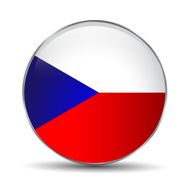 Flag of Czech Republic as round glossy icon